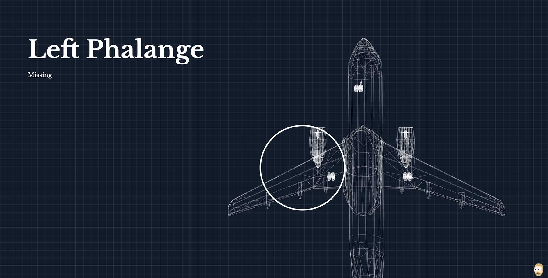 Screenshot of Codepen demo with aeroplane wireframe in foreground