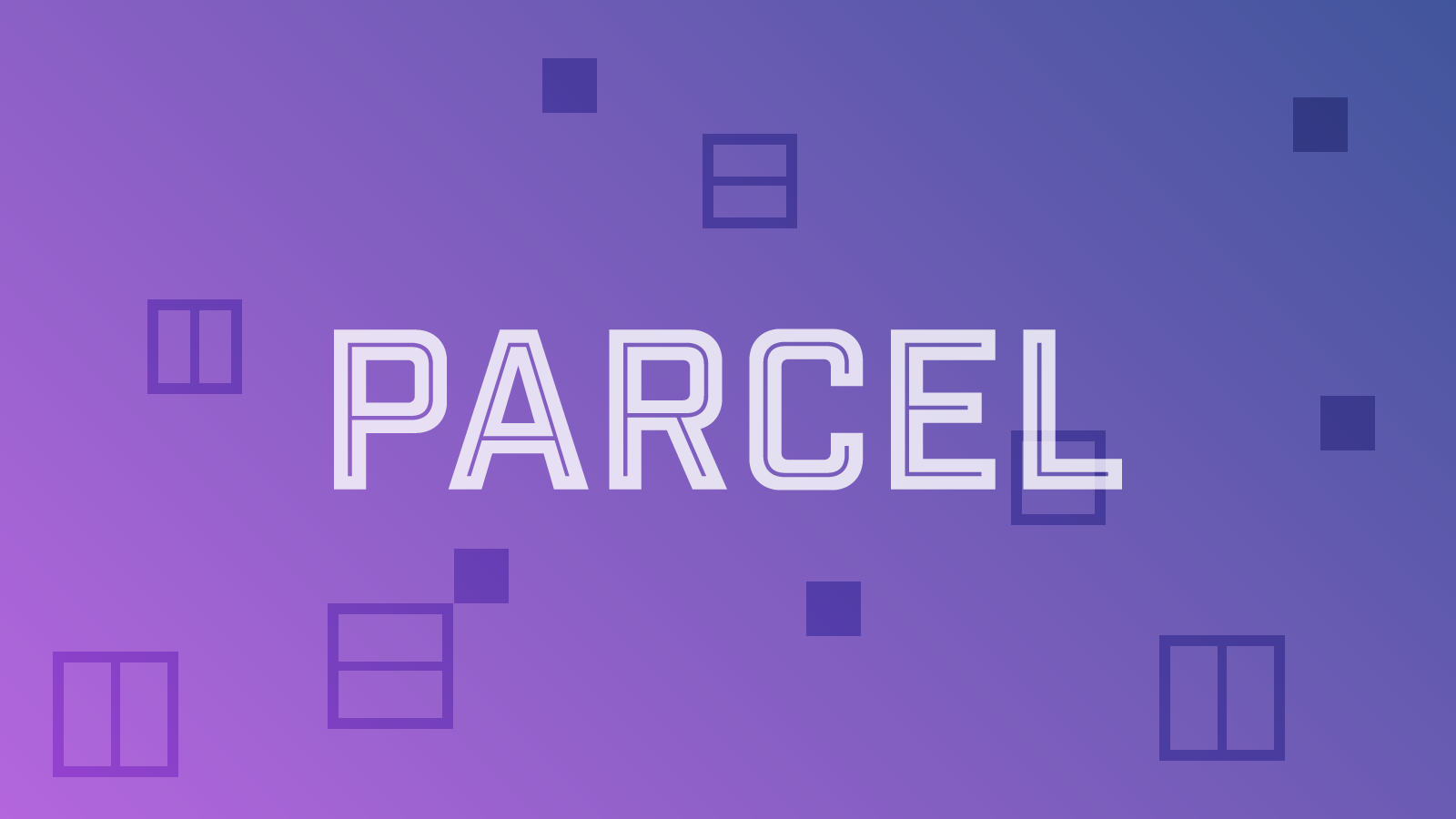 Parcel logo on a purple gradient background