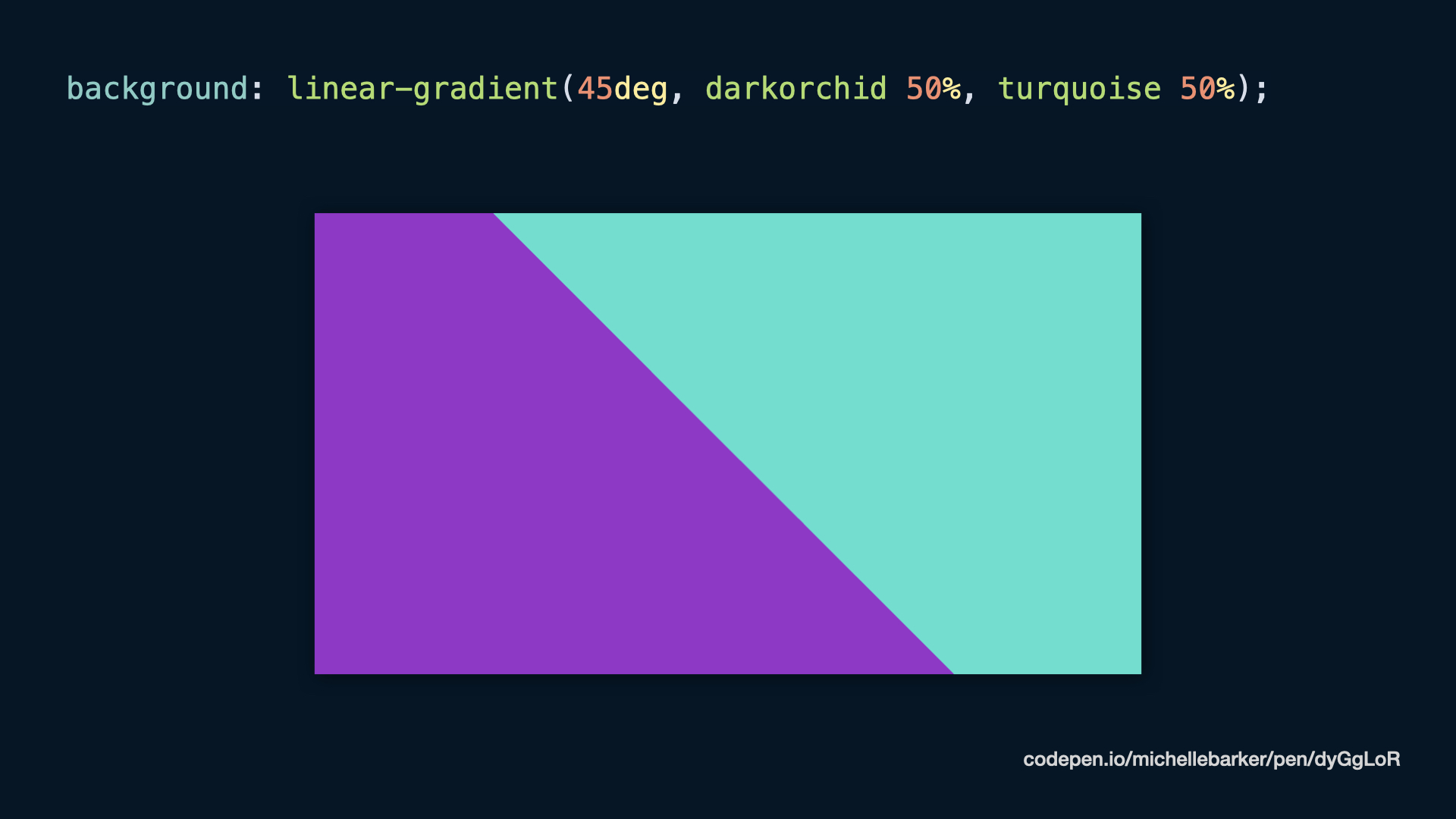 A 45 degree diagonal gradient