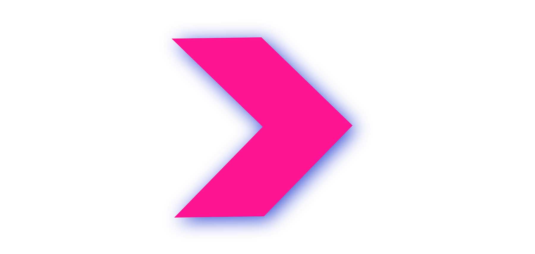 Pink chevron shape with blue drop-shadow