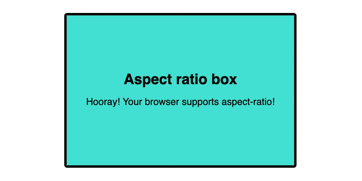 Turquoise box with 3:2 aspect ratio