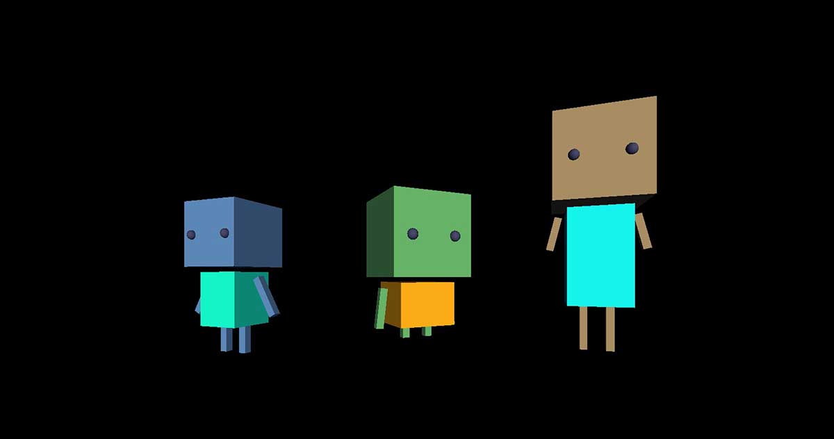 Three 3D generative characters