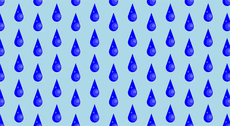 Blue raindrops on a light blue background