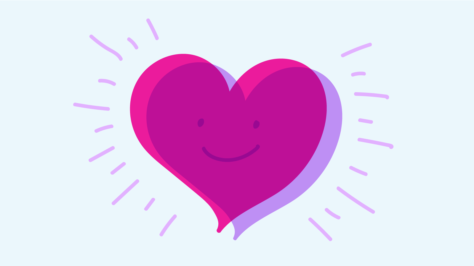 A smiling pink heart
